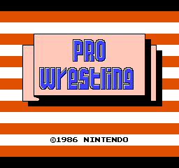 Pro Wrestling title screen for NES